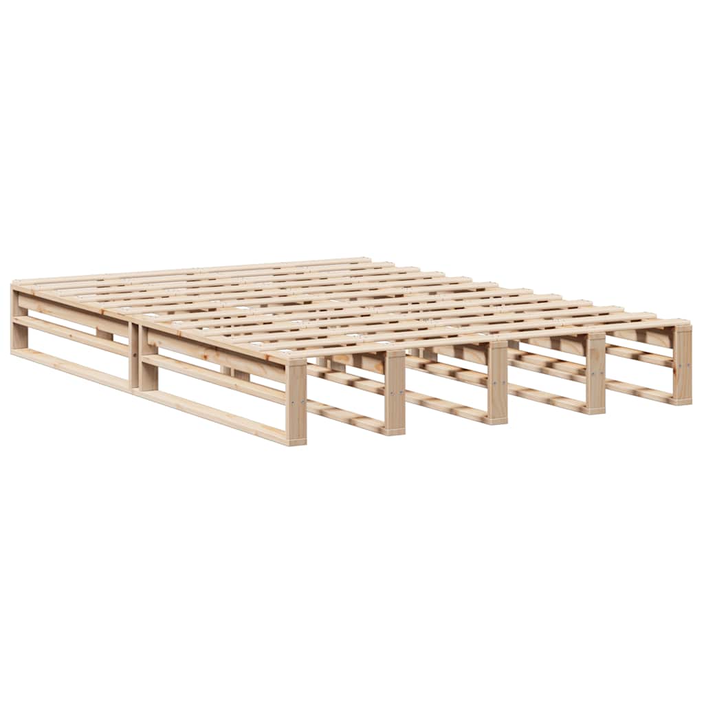 Krevet s regalom za knjige bez madraca 135x190 cm masivno drvo