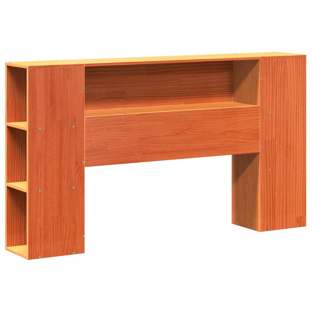 Krevet s regalom za knjige bez madraca 140x190 cm masivno drvo