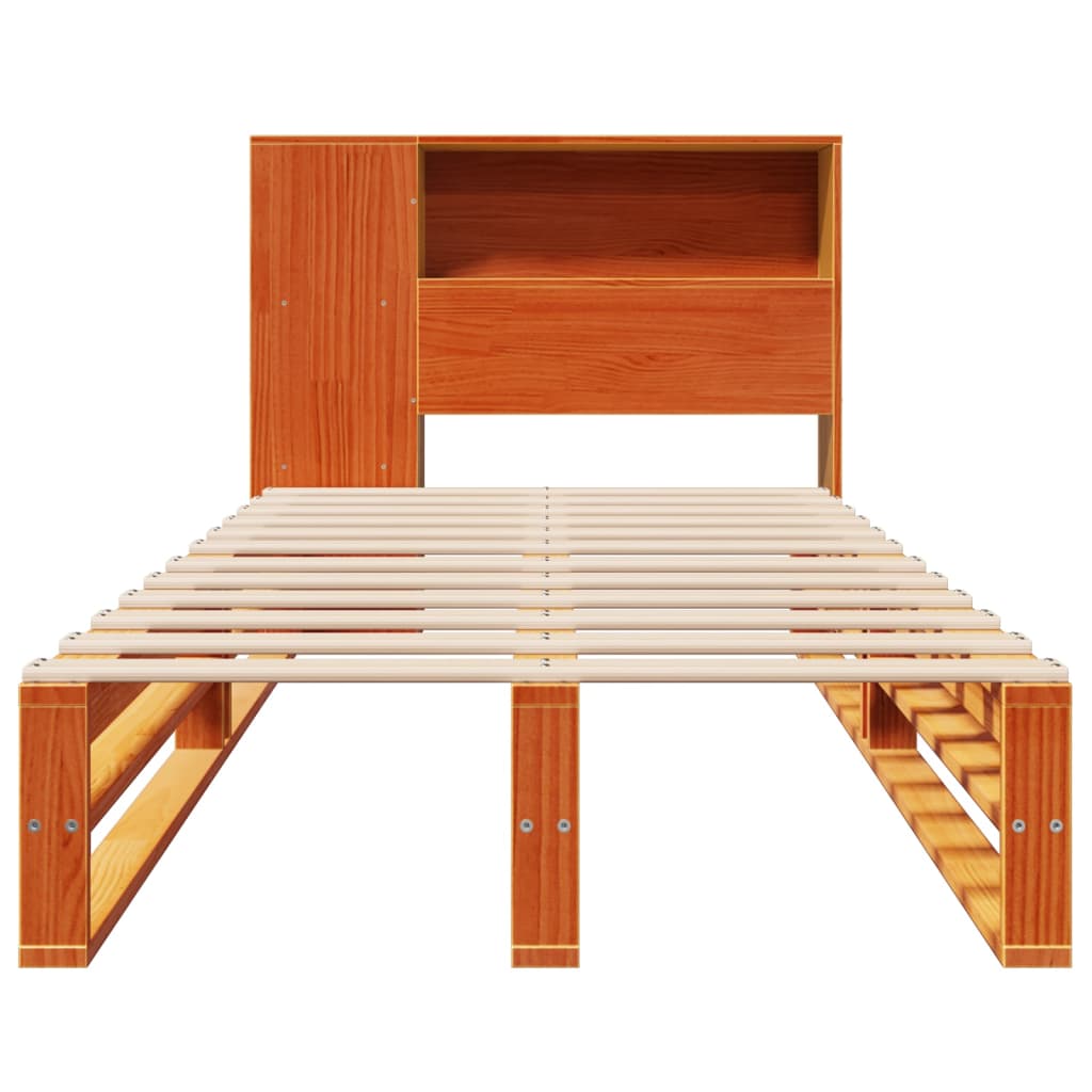 Krevet s regalom za knjige bez madraca 100x200 cm masivno drvo