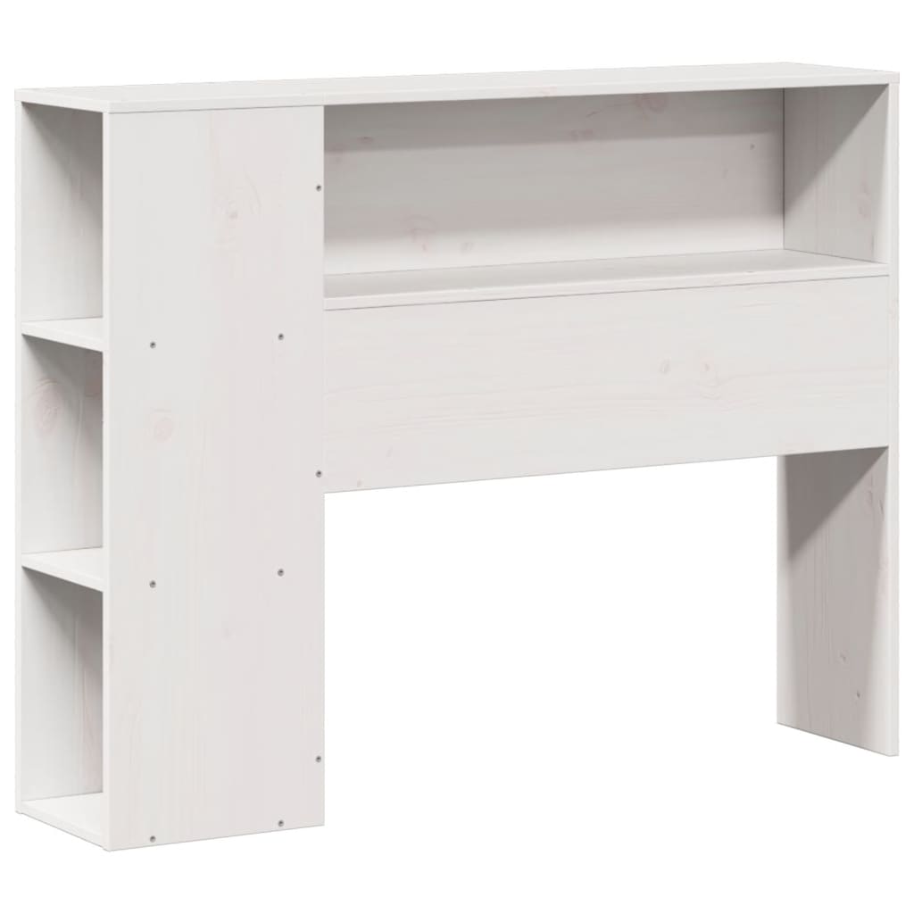 Krevet s regalom za knjige bez madraca bijeli 75x190 cm od drva