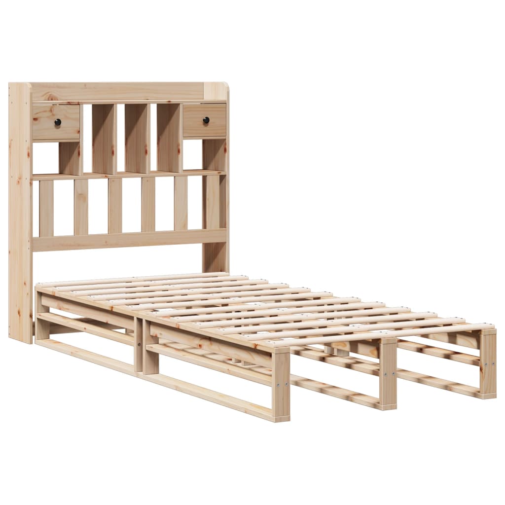 Krevet s regalom za knjige bez madraca 100 x 200 cm od borovine