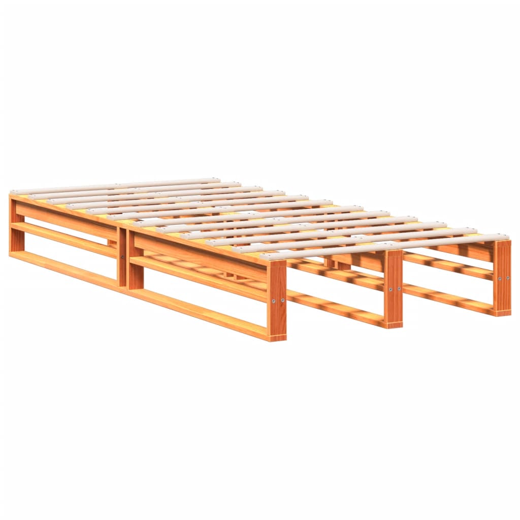 Krevet s regalom za knjige bez madraca 75 x 190 cm od borovine