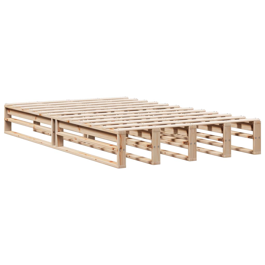Krevet s regalom za knjige bez madraca 135x190 cm od borovine