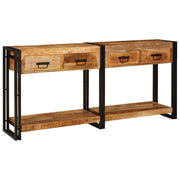 Konzolni stolovi 2 pcs Smeđa 161 x 33 x 75 cm Čvrsto drvo manga