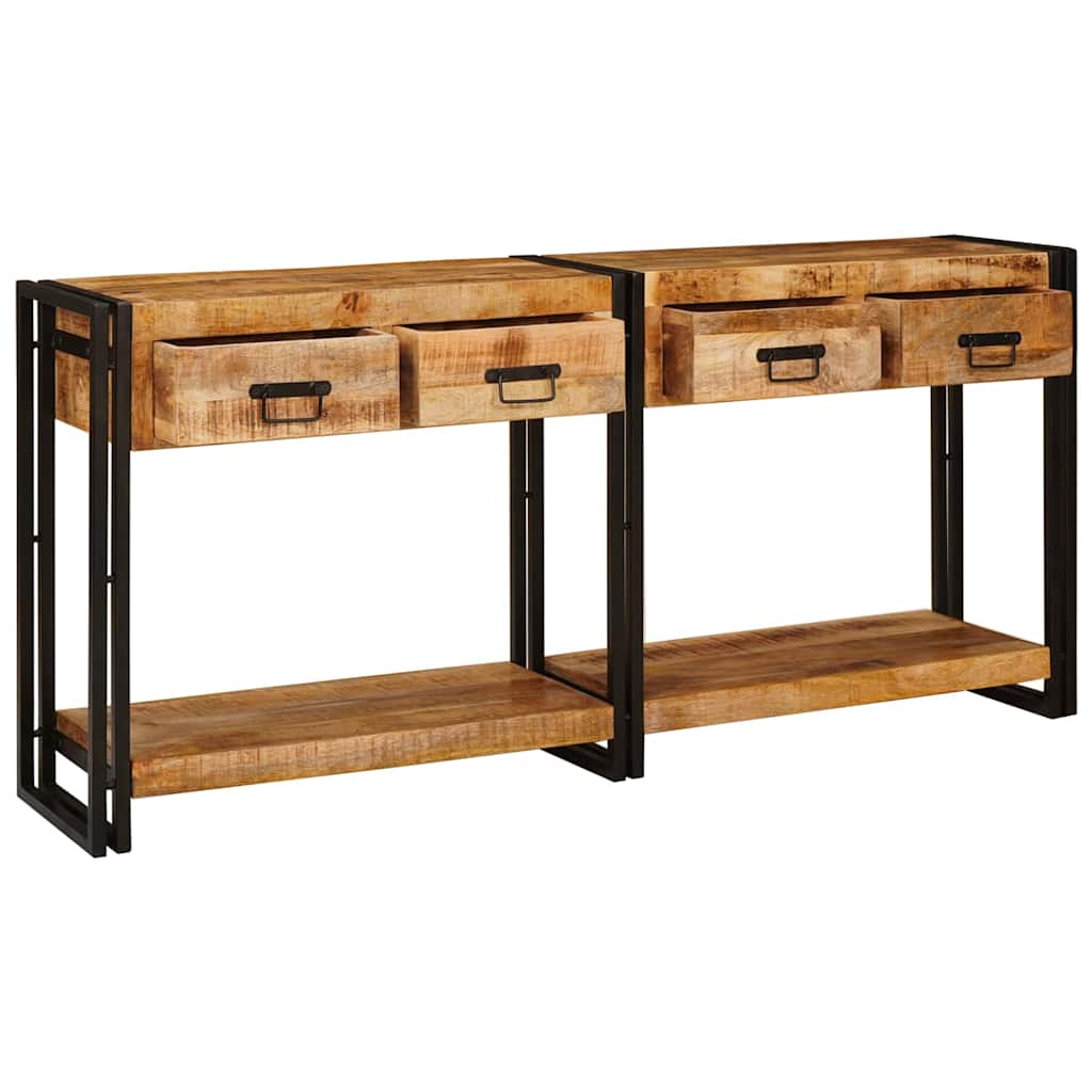 Konzolni stolovi 2 pcs Smeđa 161 x 33 x 75 cm Čvrsto drvo manga