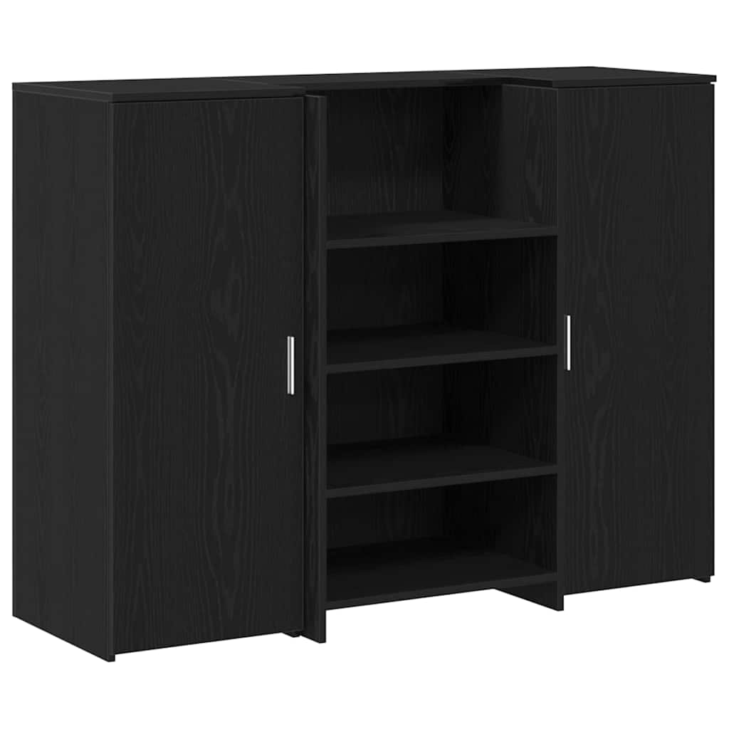Recepcijski stol crni hrast 135x50x103,5 cm konstruiranog drva