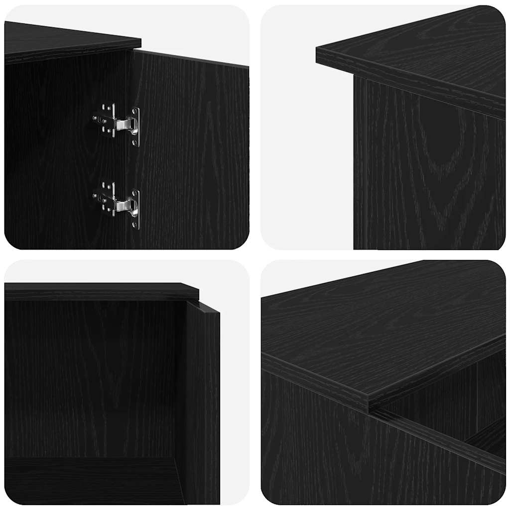 Recepcijski stol crni hrast 135x50x103,5 cm konstruiranog drva