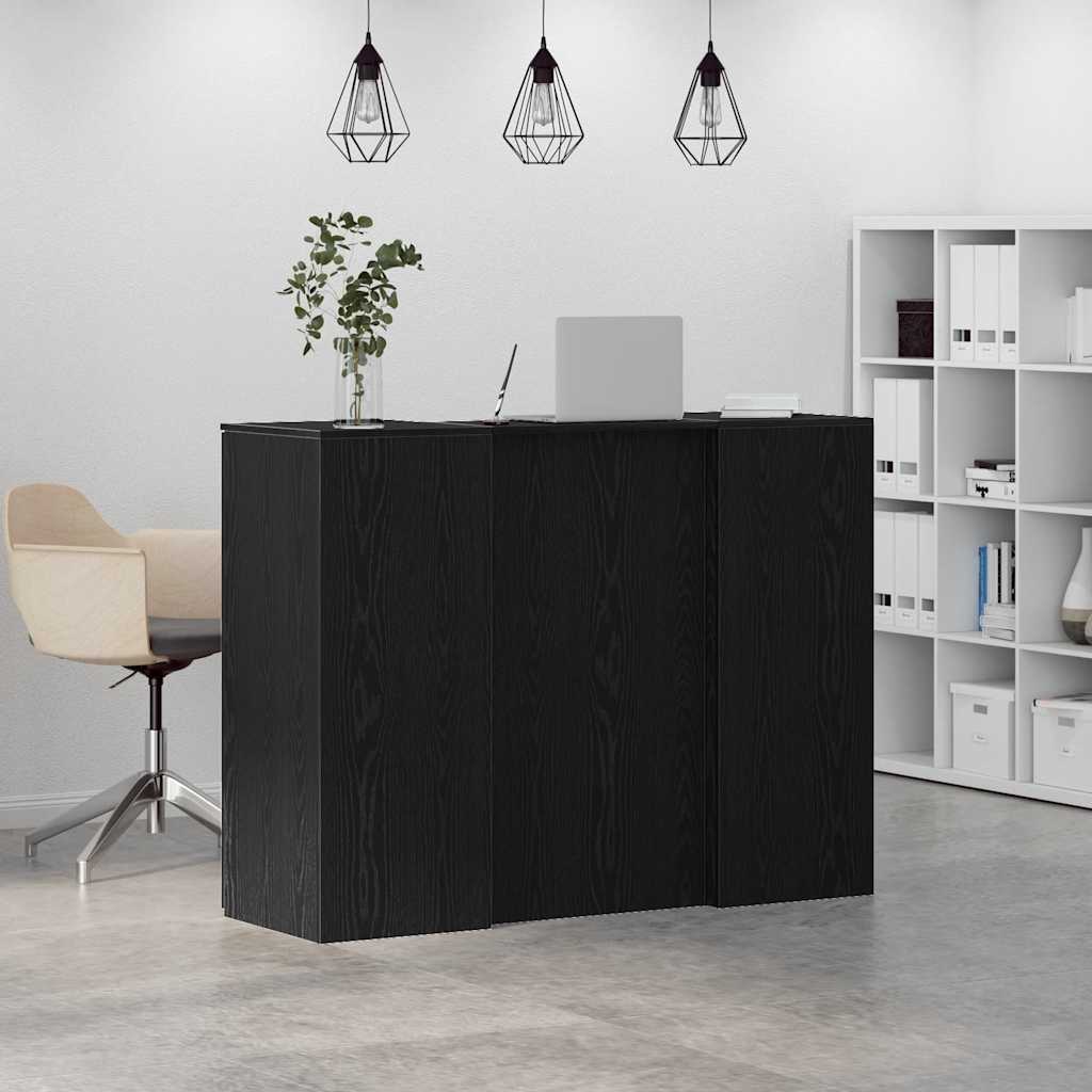 Recepcijski stol crni hrast 135x50x103,5 cm konstruiranog drva