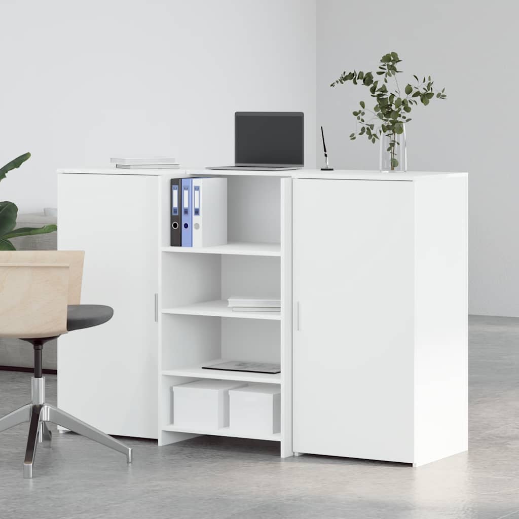 Recepcijski stol bijeli 155x50x103,5 cm od konstruiranog drva