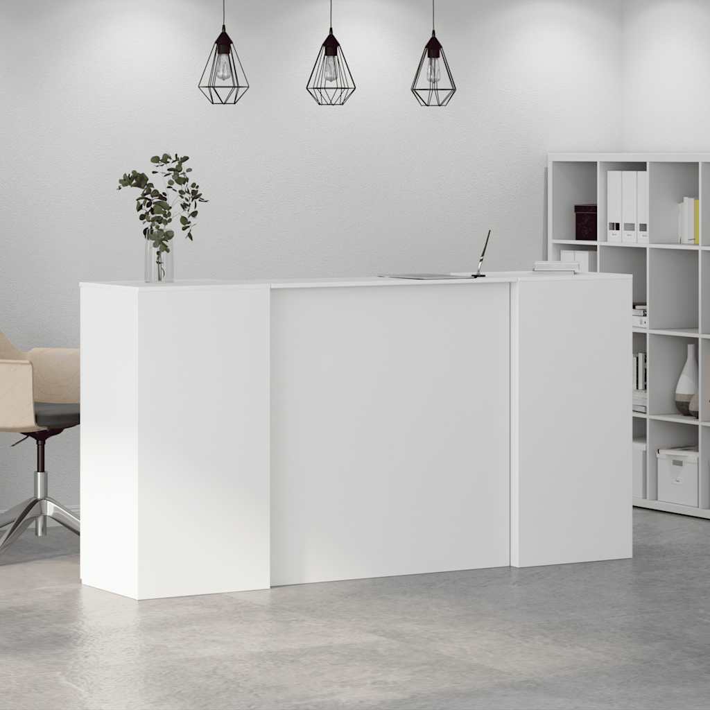 Recepcijski stol bijeli 200x50x103,5 cm od konstruiranog drva