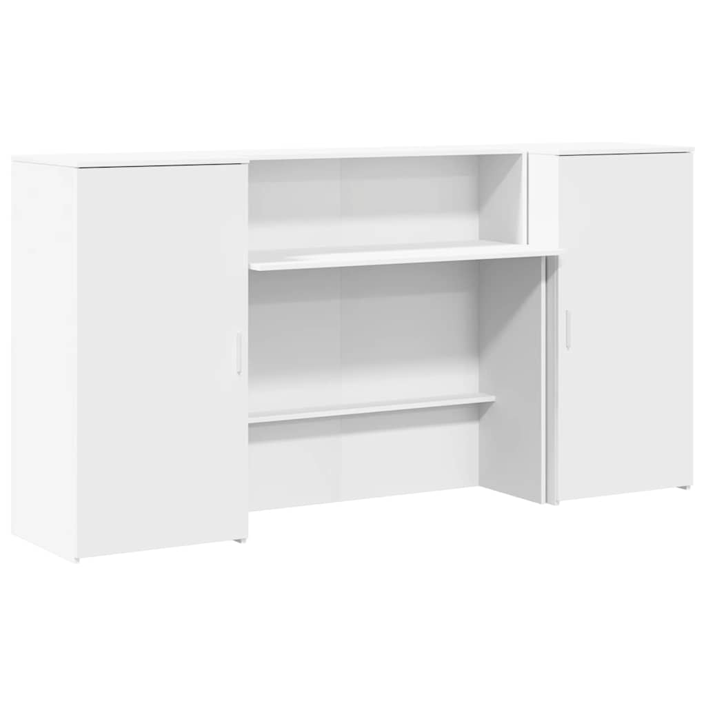 Recepcijski stol bijeli 200x50x103,5 cm od konstruiranog drva