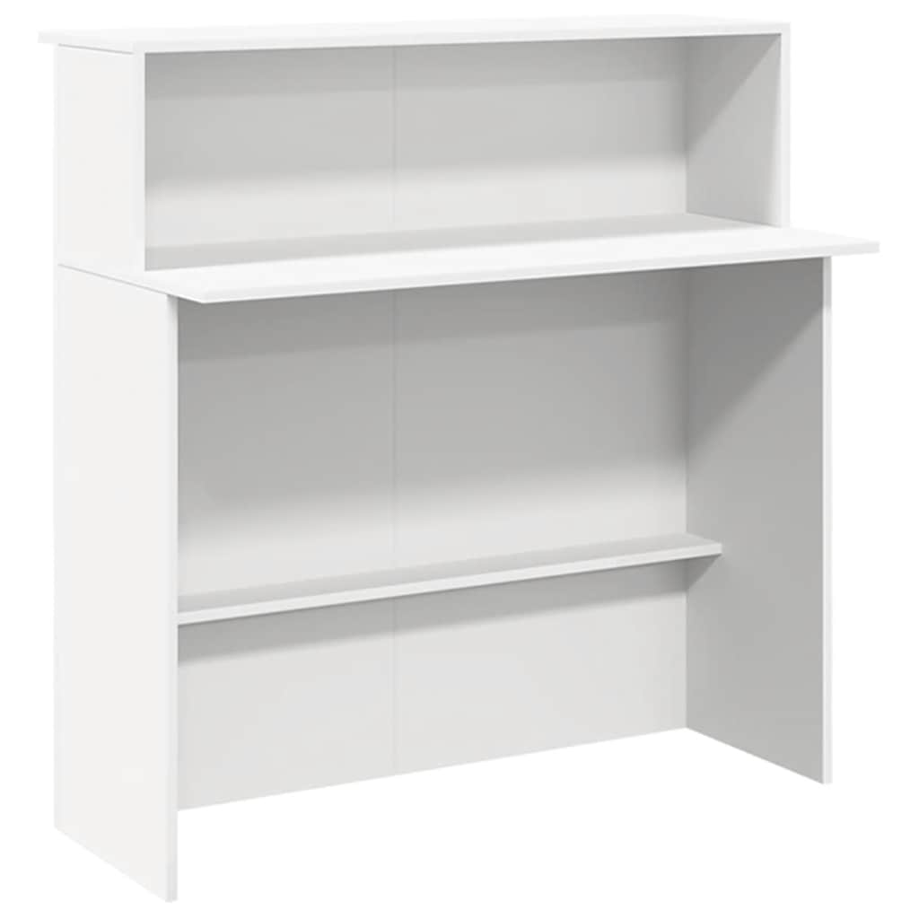 Recepcijski stol bijeli 200x50x103,5 cm od konstruiranog drva