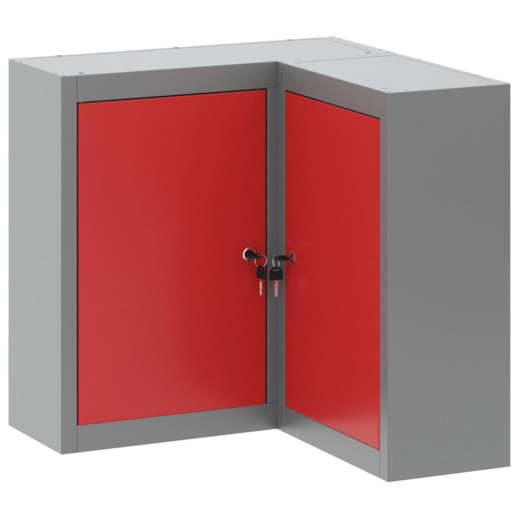 Ormar za alate s policom Crvena i siva 55 x 55 x 55 cm