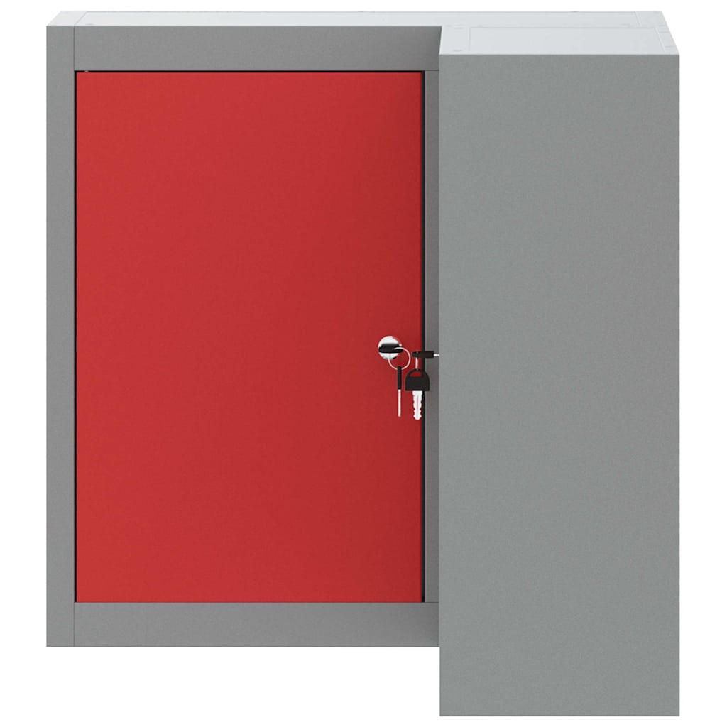 Ormar za alate s policom Crvena i siva 55 x 55 x 55 cm