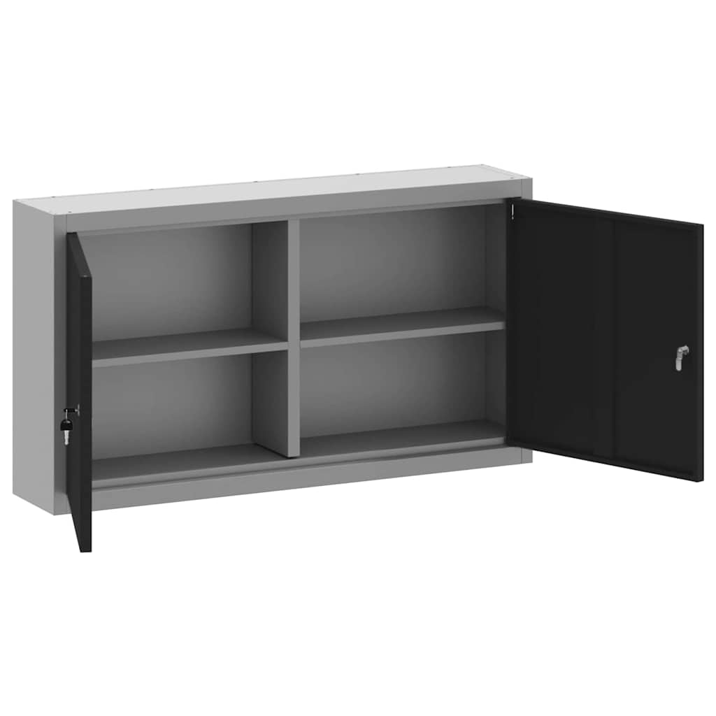 Ormar za alate s policom Crna i Siva 100 x 20 x 55 cm