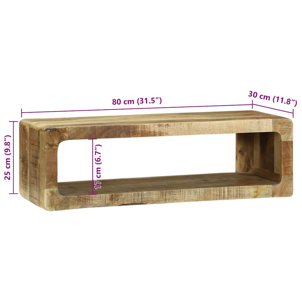 TV ormar s policom Smeđa 80 x 30 x 25 cm Čvrsto drvo manga