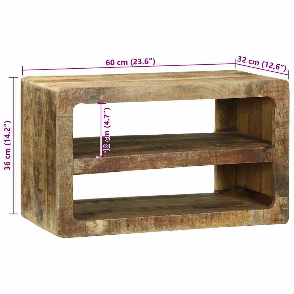 TV ormar s policom Smeđa 60 x 32 x 36 cm Čvrsto drvo manga
