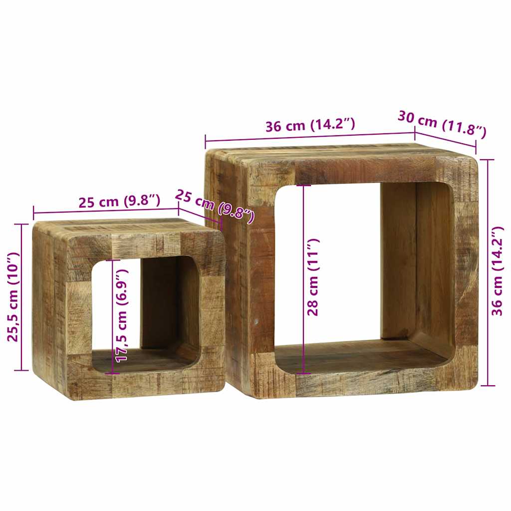 TV Jedinice 2 pcs Smeđa 36 x 30 x 36 cm Čvrsto drvo manga