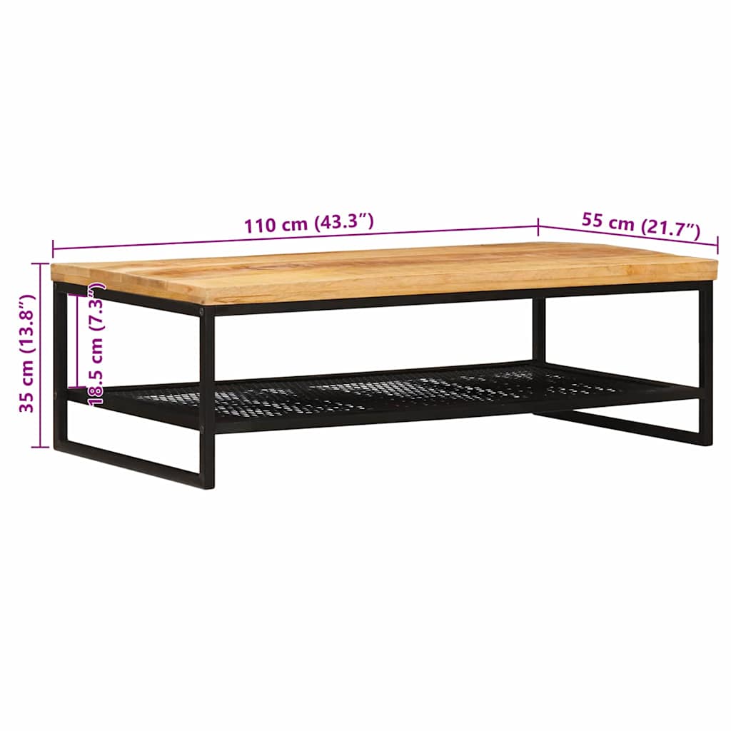 Kava Stol Smeđa i crna 110 x 55 x 35 cm Čvrsto drvo manga