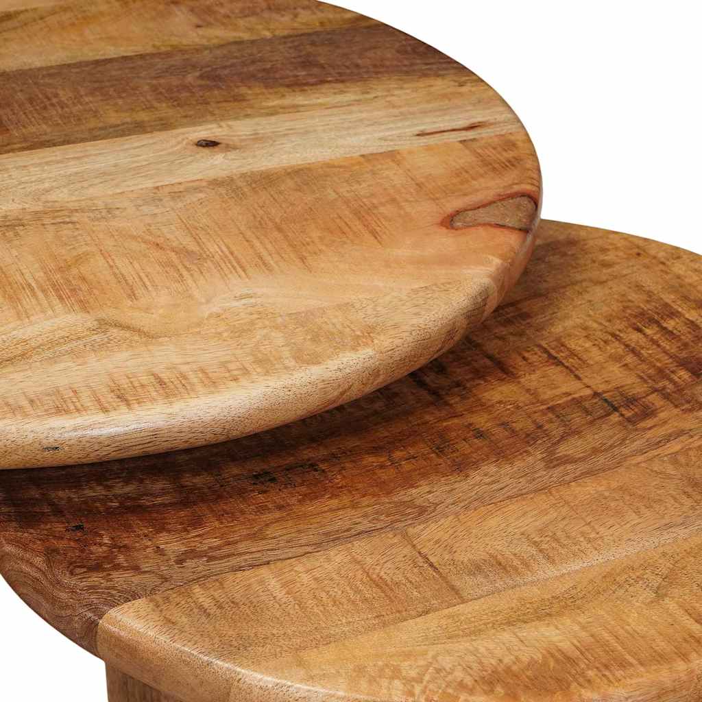 Stolovi za kavu na sklapanje 2 pcs Smeđa Čvrsto drvo manga