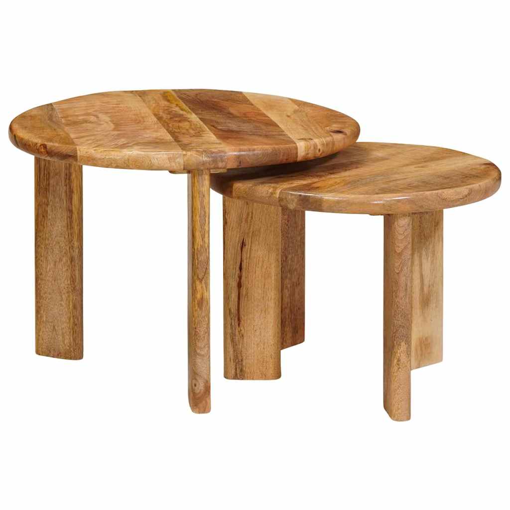 Stolovi za kavu na sklapanje 2 pcs Smeđa Čvrsto drvo manga