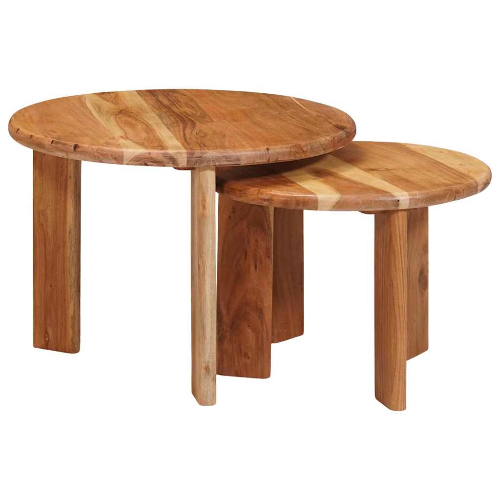 Stolovi za kavu na sklapanje 2 pcs Smeđa Čvrsto drvo akacije