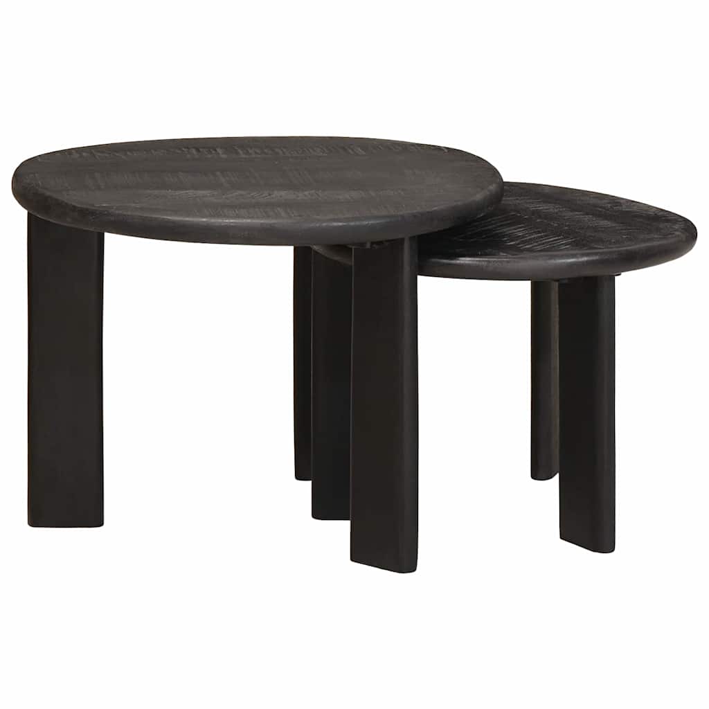 Stolovi za kavu na sklapanje 2 pcs Bijelo Čvrsto drvo manga
