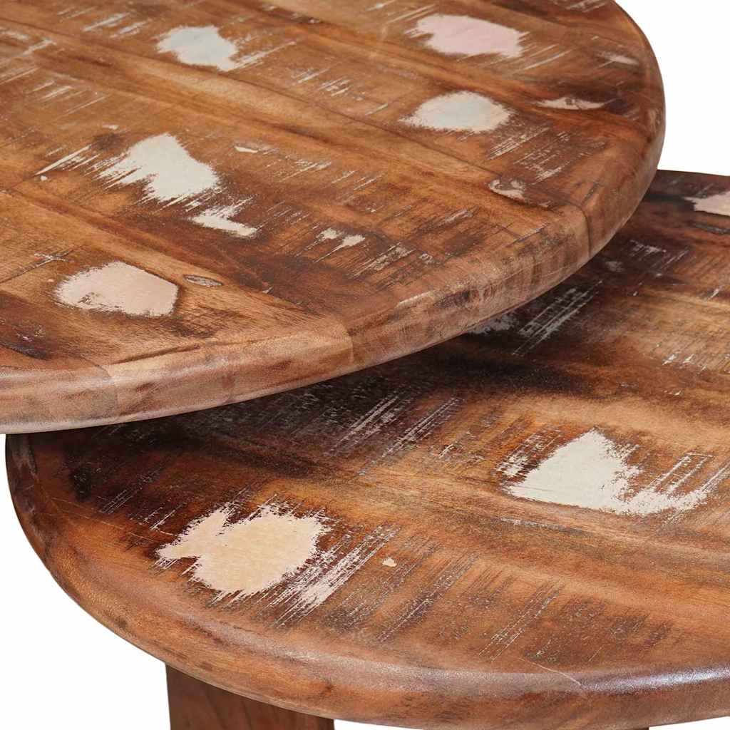 Stolovi za kavu na sklapanje 3 pcs Čvrsto reciklirano drvo