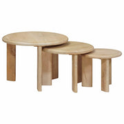 Stolovi za kavu na sklapanje 3 pcs Crna Čvrsto drvo manga