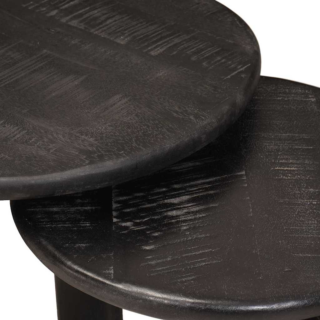 Stolovi za kavu na sklapanje 3 pcs Bijelo Čvrsto drvo manga