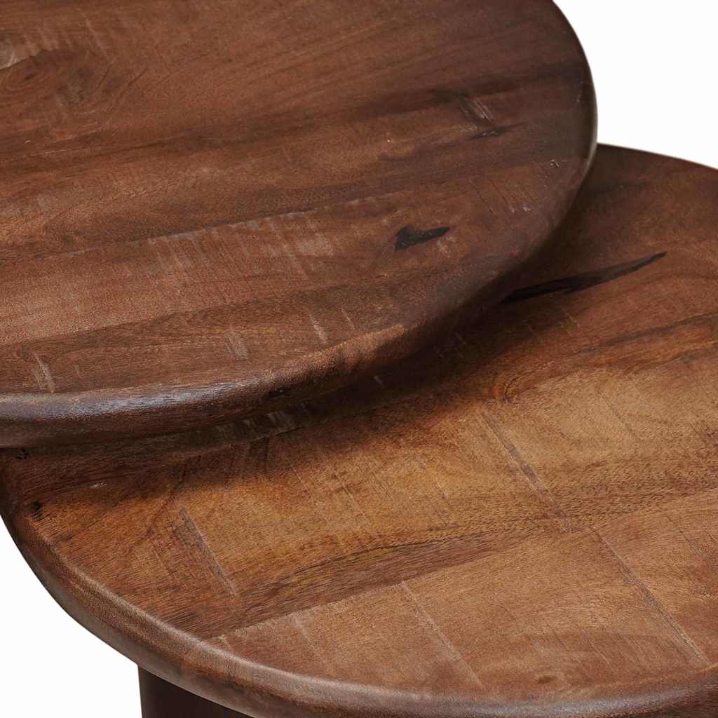 Stolovi za kavu na sklapanje 3 pcs Čvrsto drvo manga