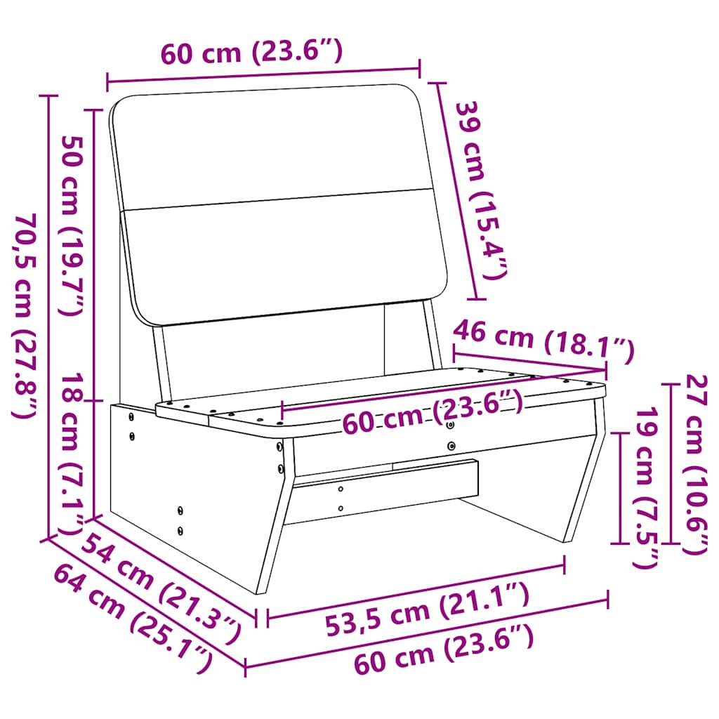 Vrtna stolica bijela 60x64x70,5 cm od masivne borovine
