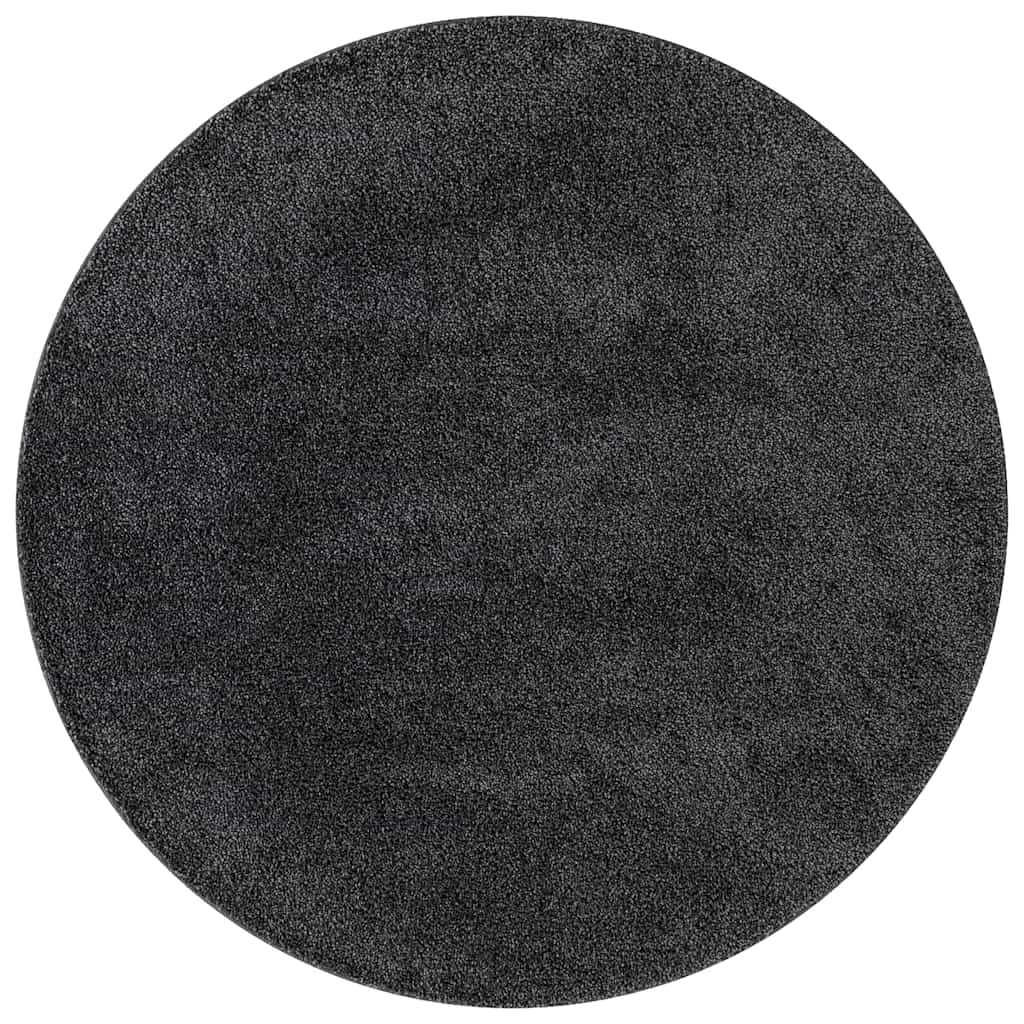 Protuklizni Shaggy Tepih Tamno siva 120 x 120 cm PP