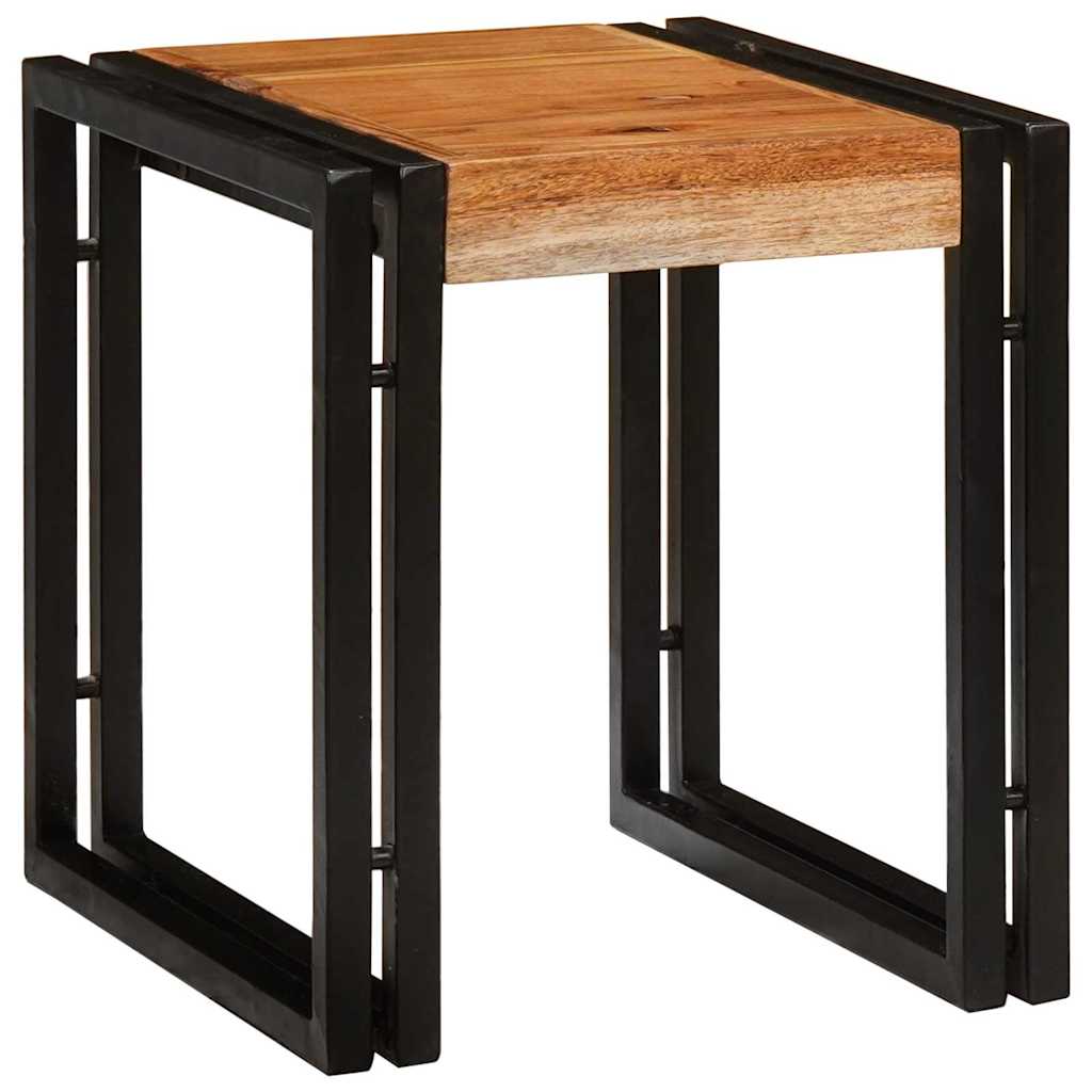 Stol za slaganje 3 pcs Masivno drvo akacije i metal
