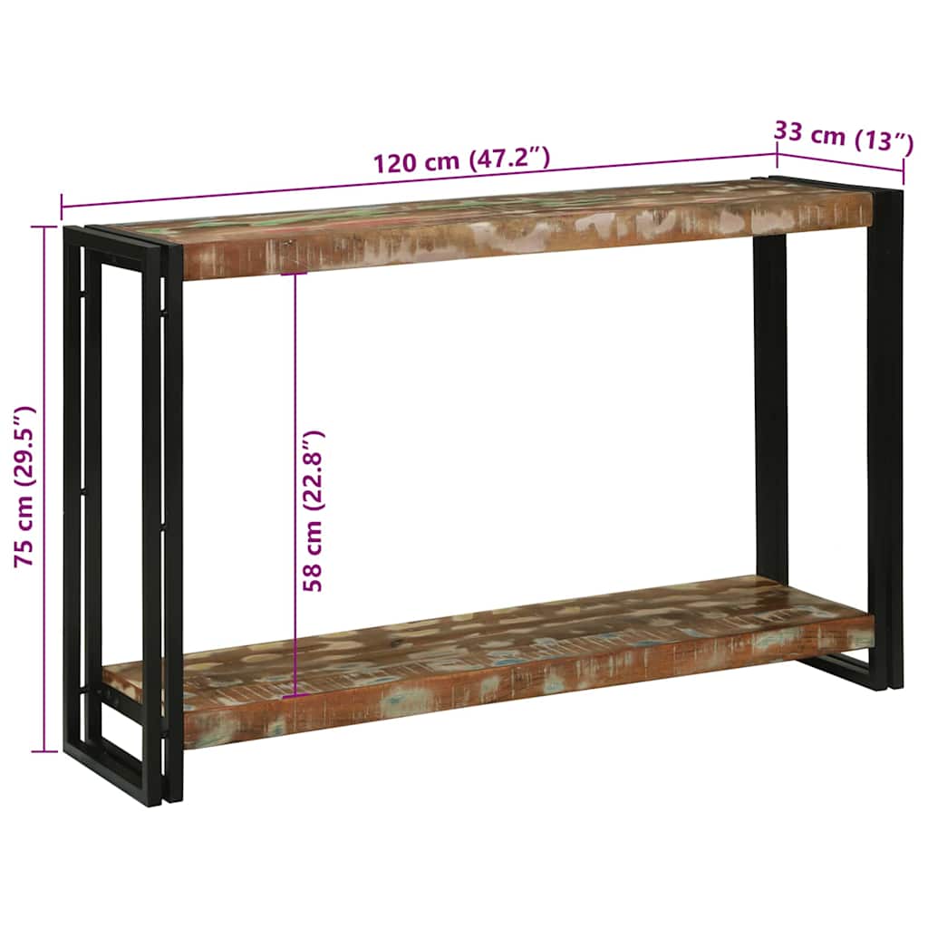 Konzolna stolica 120 x 33 x 75 cm Čvrsto drvo iz reciklaže