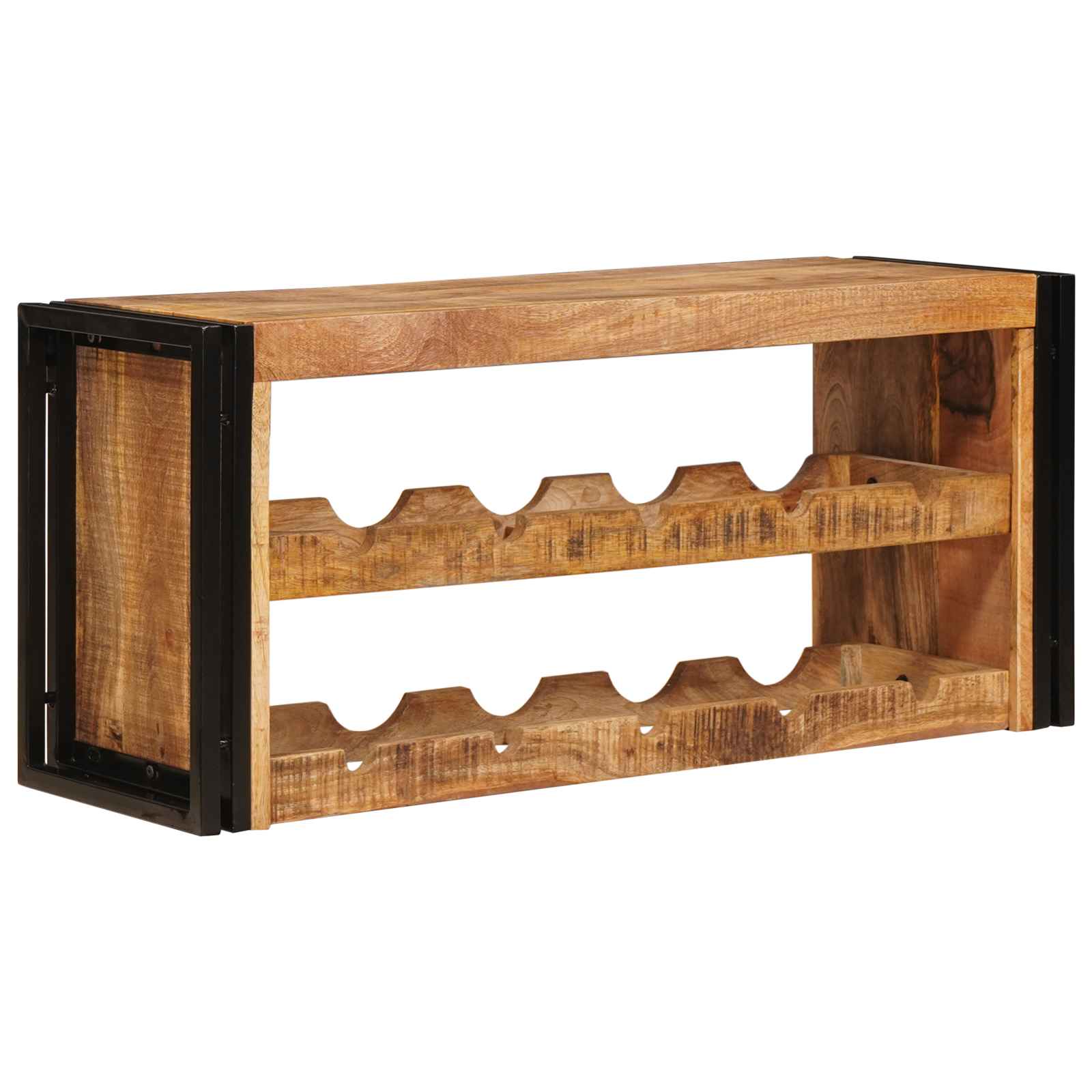 Stalak za vino Smeđa 100 x 45 x 33 cm Čvrsto Grubo Drvo Manga