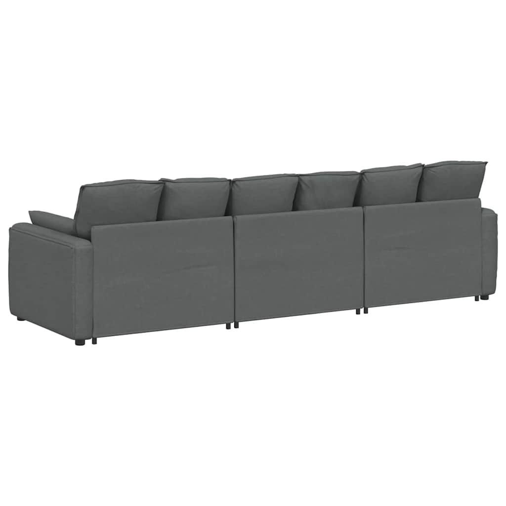 Modularna sofa s jastucima tamno siva