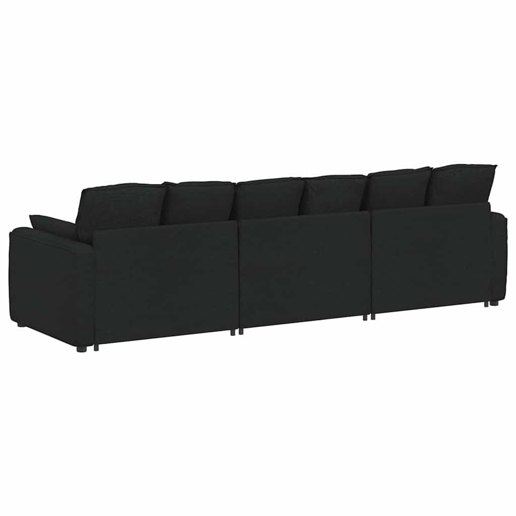 Modularna sofa s jastucima crna