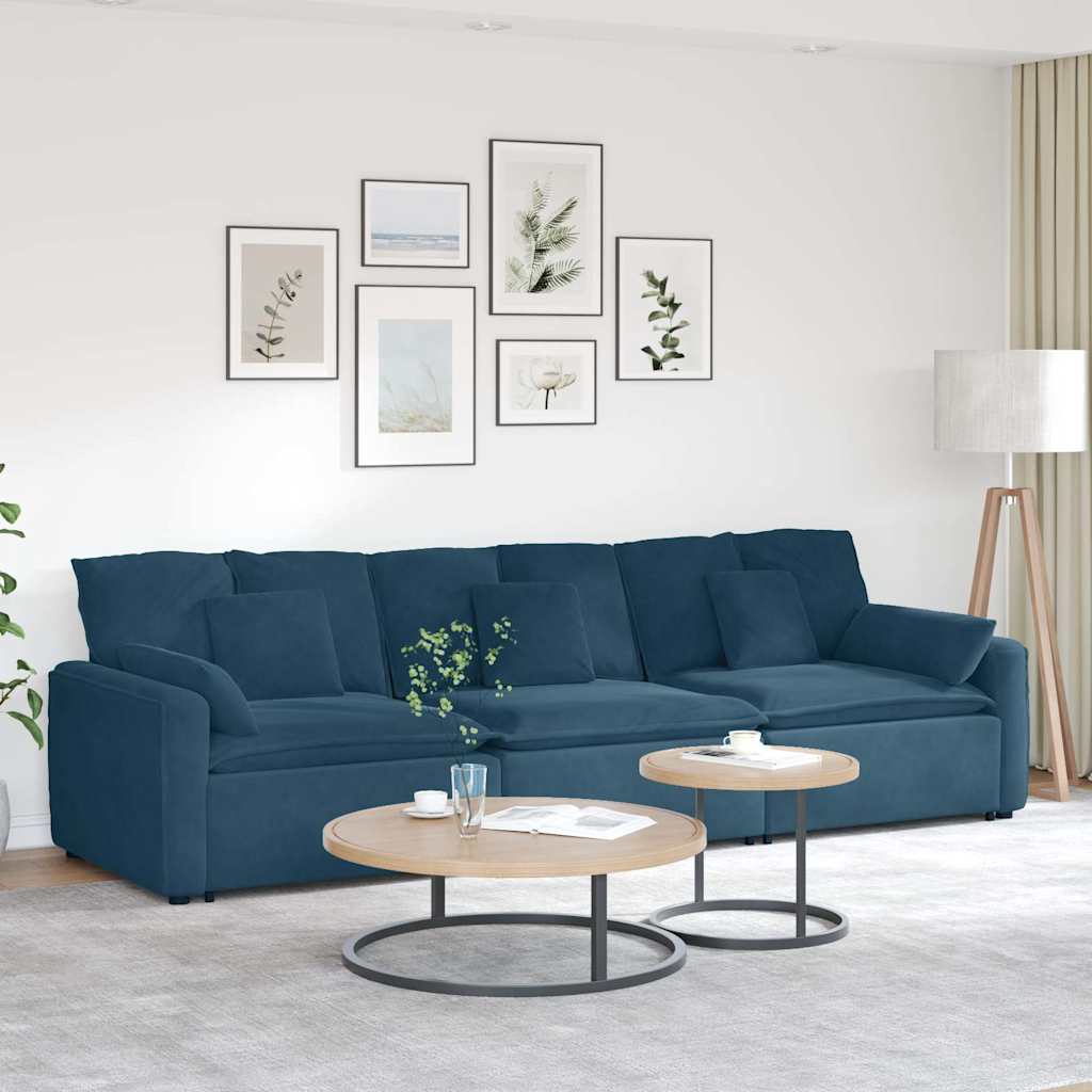 Modularna sofa s jastucima plava