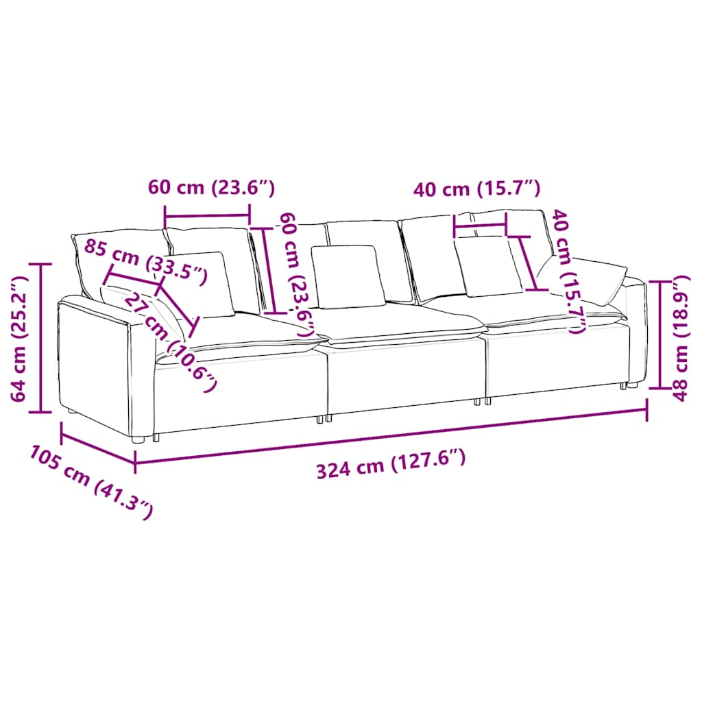Modularna sofa s jastucima tamnozelena
