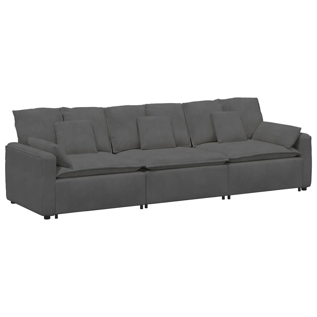 Modularna sofa s jastucima tamno siva