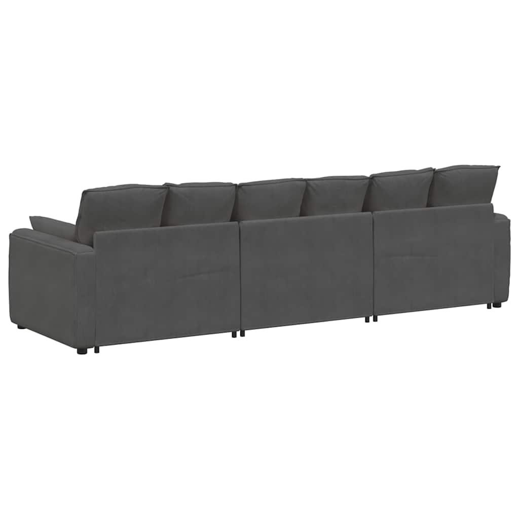 Modularna sofa s jastucima tamno siva