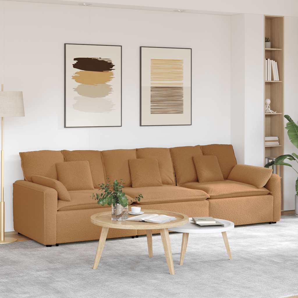 Modularna sofa s jastucima bež boje