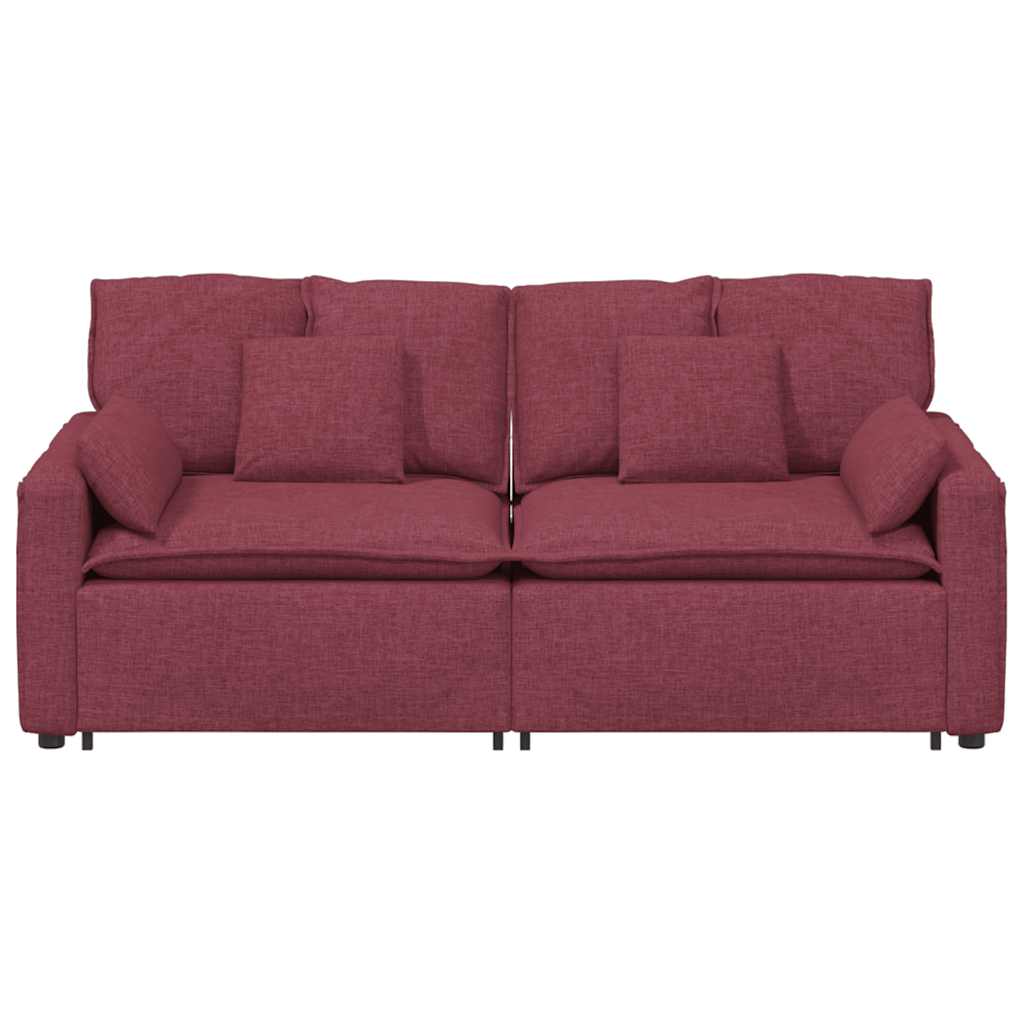 Modularna sofa s jastucima, vinsko crvena