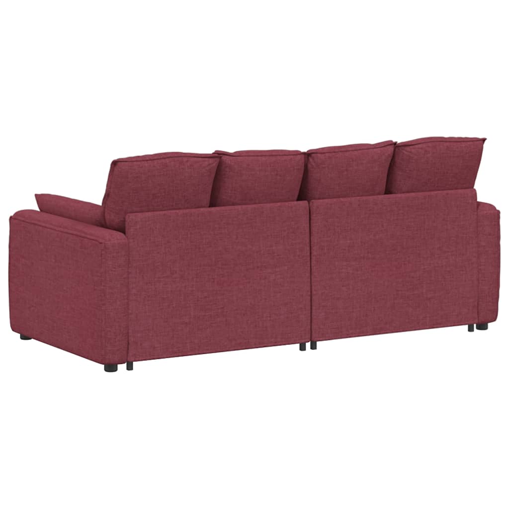 Modularna sofa s jastucima, vinsko crvena