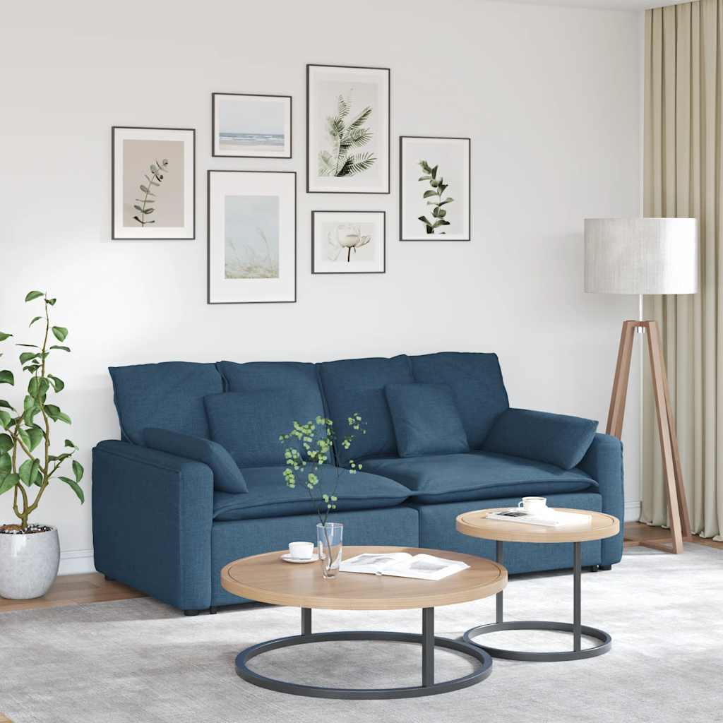 Modularna sofa s jastucima plava