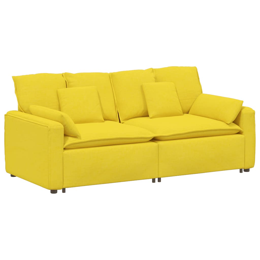 Modularna sofa s jastucima svijetložuta