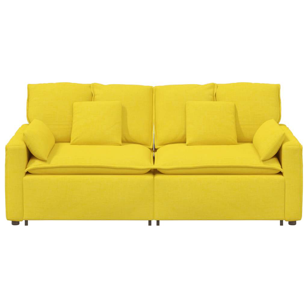 Modularna sofa s jastucima svijetložuta