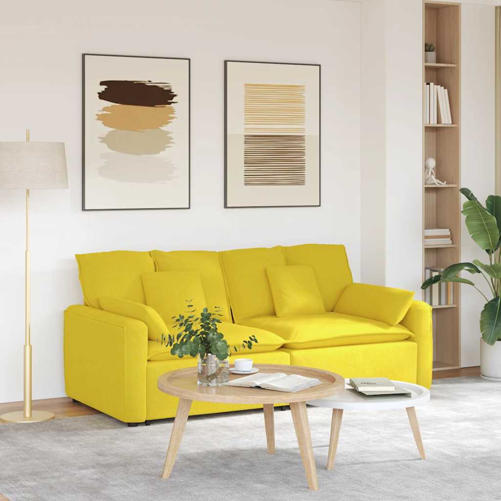 Modularna sofa s jastucima svijetložuta