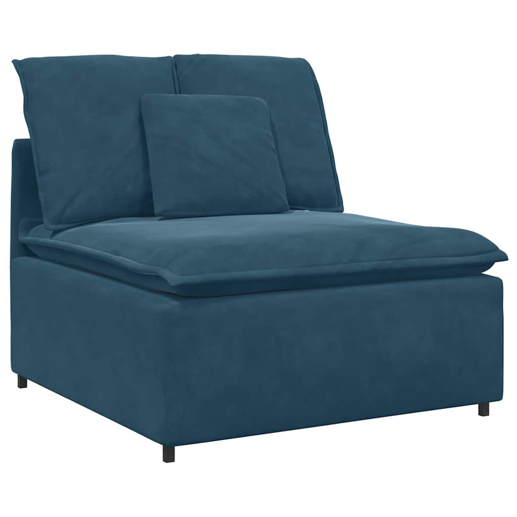 Modularna sofa s jastucima, plava baršunasta
